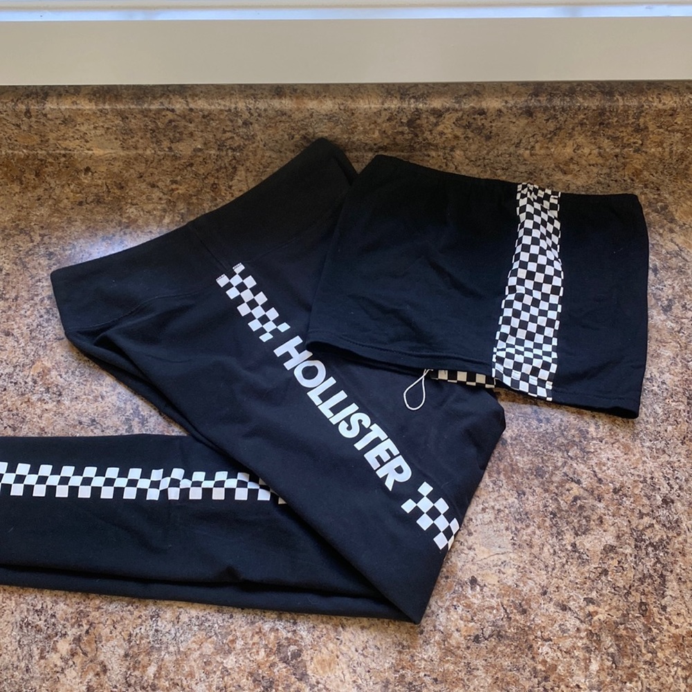 Checkered Leggings and Tube Top Bundle